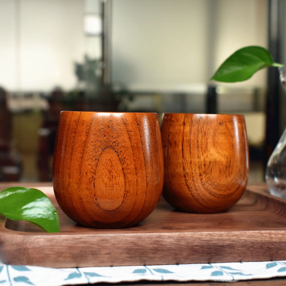 12X9cm Wooden Drinking Cups Jujube European Style Surprise Office Coffee Mug
